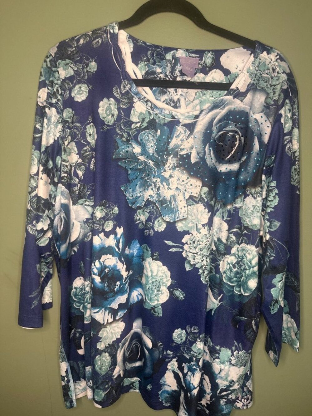 Laura Scott Floral Top Size 2X Cottagecore Grandmacore Boho Casual Blouse - Picture 1 of 5